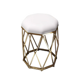NNEOBA Elegance White Dressing Stool: Chic Makeup & Nail Scrubbing Chair