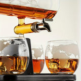 NNETM Skull Globe Wine Aerator Set with 4 Glasses
