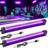 "2pcs 32.0cm USB UV LED Blacklight 385-400nm Black Light Bar Light Effect Party Light Stage Lights, with Switch for Halloween/ Christmas/Valentine's Day Club Party Disco, Low Voltage 5V"