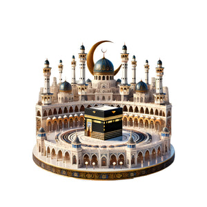 NNETM Bohemian Crystal Mecca Mosque Tabletop Decoration