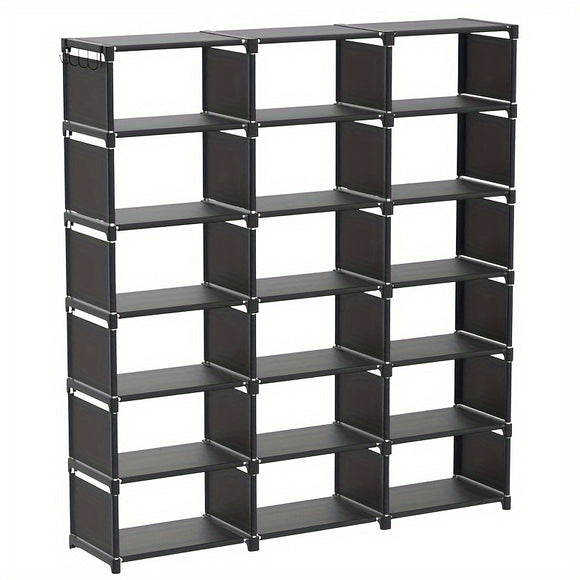 NNETM Metal Bookshelf Storage Organizer (18 Grid)