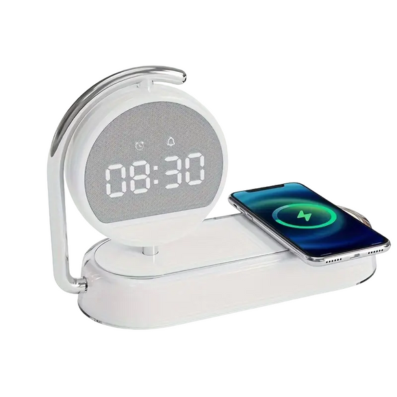 NNETM Fantasy Tropical Night Light & Wireless Charger Stand with Digital Alarm Clock