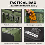 NNETM Outdoor Camping Storage Bag – Portable Cookware & Tableware Organizer, Gas Canister & Stove Protective Carry Case