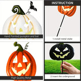 NNETM Spooktacular Glow: Set of 4 Halloween Fluorescent Pumpkin Yard Signs