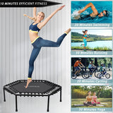 NNETM Hexagonal Fitness Trampoline Quiet Bounce Home Gym