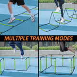 12 Step New Fluorescent Green Agility Ladder Speed Training Equipment - Suitable for Soccer, Speed Fitness, Foot Training, Includes Storage Bag