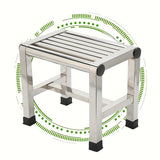 NNETM Stainless Steel Square Stool Waterproof Non-Slip Durable