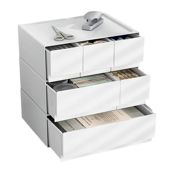 NNETM Stackable Bedroom Bedside Drawer Organizer - White (1pc)