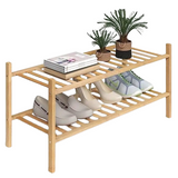 NNETM Experience the natural charm of bamboo with our Double-Layer Shoe Rack