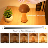 NNETM USB Rechargeable Mushroom Lamp with Touch Control & Dimming