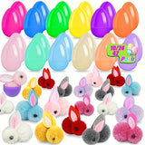 NNETM 42pcs Colorful Easter Eggs with Stuffed Bunny Animals