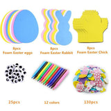 NNETM 191pcs Easter Craft Kit DIY Foam Stickers Set