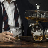 NNETM Skull Globe Wine Aerator Set with 4 Glasses