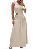 Women's One-Shoulder Maxi Dress