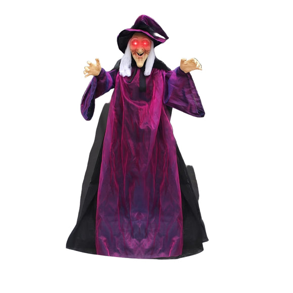 NNETM Animated Hanging Witch with Light-Up Eyes