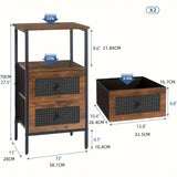 NNETM Compact Bedside Table - w/ 2 Drawers