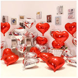 NNETM 15pcs Red Heart Love Aluminum Balloons