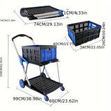 NNETM Double-Layer Trolley Cart with Rubber Wheels