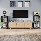 NNETM Wooden 3-Layer Tiered Book Shelf - Brown