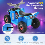 NNECW 6V Battery Powered Kids Ride on ATV with Direction Control-Blue
