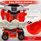 NNECW 6V Battery Powered Kids Ride on ATV with Direction Control-Red