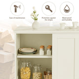 NNECW Freestanding Storage Cabinet with Sliding Door for Kitchen