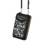 Ghost Skull Pattern Crossbody Bag – Gothic Zipper