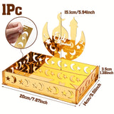 NNETM Golden Acrylic Eid Moon Star Dessert Tray