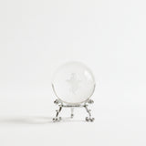 Ghost Crystal Ball Ornament with Metal Stand – Gothic Desktop Decor