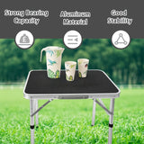 NNETM Adjustable Height Folding Table Portable Black
