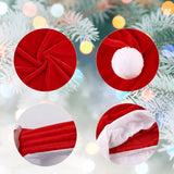 4pcs Red Santa Hat Chair Covers Velvet-Style