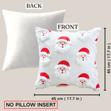 3D Santa Claus Quilted Cushion Cover White Christmas Pillowcase
