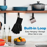 NNETM Fireproof Silicone BBQ Gloves - Heat Resistant, Cut-Resistant, Non-Slip (Black)