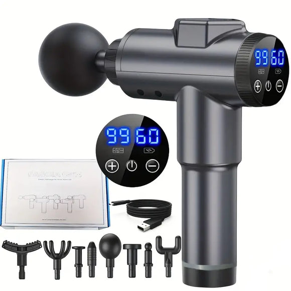 NNETM 99-Level Deep Tissue Massage Gun - Grey