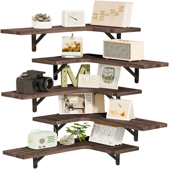 NNETM 5-Tier Wall Corner Shelf Set