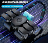 NNETM 1pc 4-Wheel Abdominal Roller with Automatic Rebound and Elbow Support Pads - Black