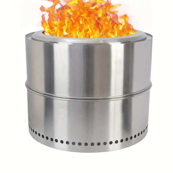 NNETM Stainless Steel Smokeless Fire Pit - Enhance Your Outdoor Ambiance