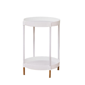 NNETM Small Round Metal Nightstand Table
