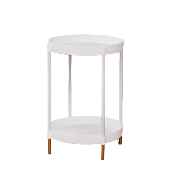 NNETM Small Round Metal Nightstand Table
