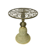 NNETM Wrought Iron Coffee Table for Living Spaces