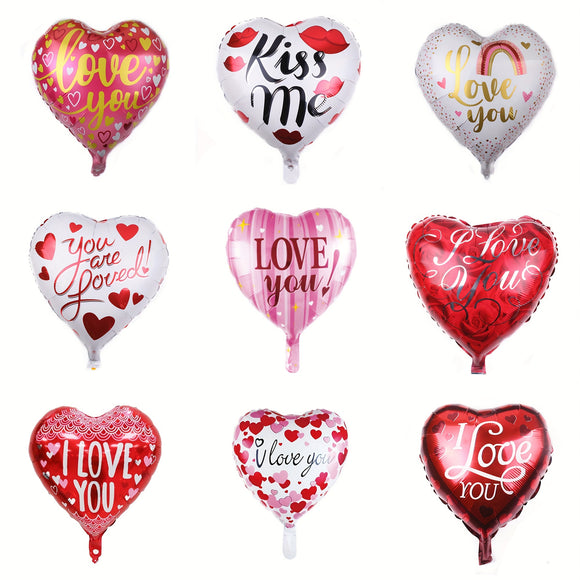 NNETM 10pcs Heart-shaped Foil Balloons Valentine's Party Decor