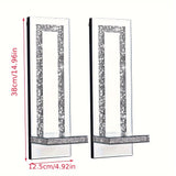 NNETM Wall Mirror Candle Holder Set with Silver Diamonds