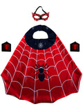 Carnival Boys Superhero Spider Cloak Costume Set, Game Party Cosplay Spider Eye Mask, Children's Cloak, Birthday Performance Dress Up, Halloween / Christmas / Kid's Gift