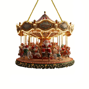 NNETM Santa Claus Carousel Acrylic Sun Catcher –  Hanging Decor