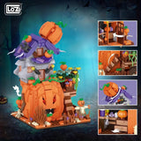 NNETM Spooky Pumpkin House Mini Building Brick Toy
