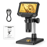 10.92cm IPS Digital Microscope – 1000X 1080P Coin Microscope with 8 LED Lights & PC Compatibility