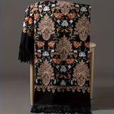 NNETM Winter Bohemian Floral Embroidered Shawl Scarf Wrap