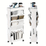 NNETM Wheeled Book Storage Rack Organizer (5-Tier)
