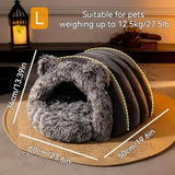 NNETM Plush Fleece Cat Cave Bed for Winter Comfort
