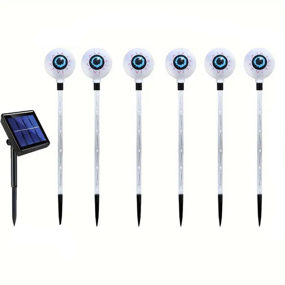 NNETM 6-Pack Color Changing Solar Lights – Horror Eyeball Stake Lights